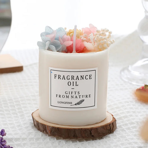 bougie parfumée fleurs séchées en cire de soja décorative et romantique - vue 15 sur 16