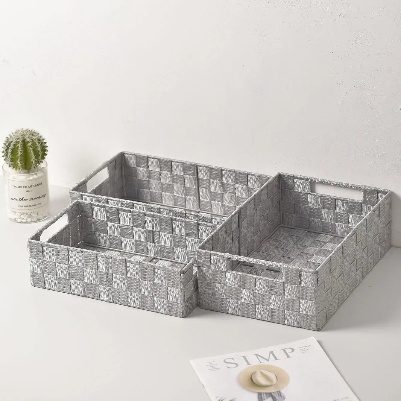 panier de rangement tissé simple et polyvalent pour divers objets - vue 3 sur 9
