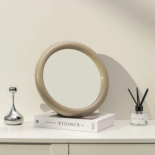 miroir de maquillage rond nordique simple et élégant - vue 5 sur 11