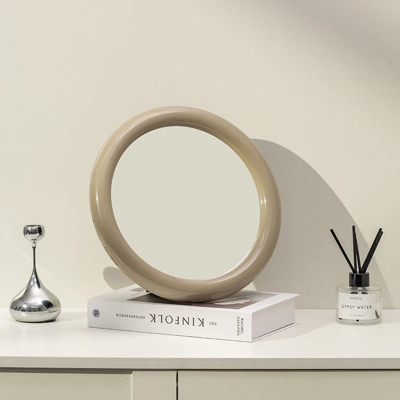 miroir de maquillage rond nordique simple et élégant - vue 5 sur 11