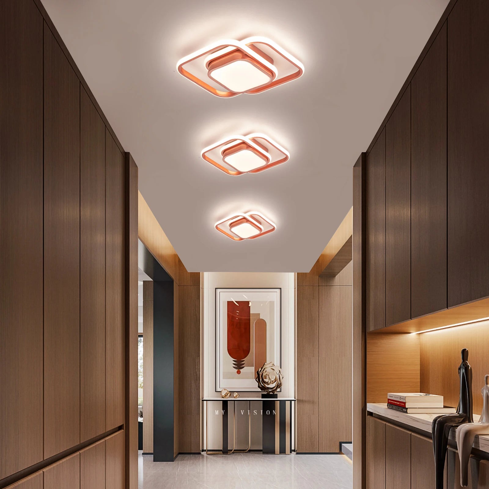 lustre moderne led pour intérieur design élégant et contemporain - vue 3 sur 8