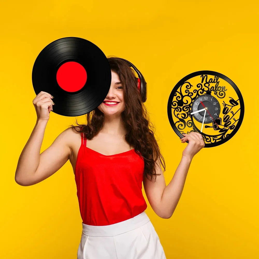 horloge murale vinyle pour salon de manucure et beauté - vue 7 sur 31