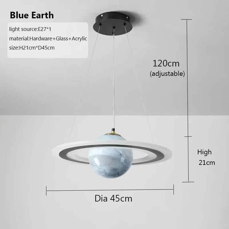lustre créatif led boule de verre pour chambre d'enfants - vue 11 sur 11