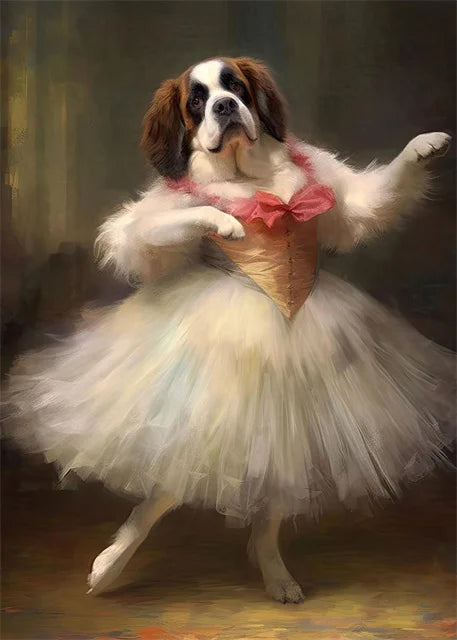 portraits de ballerine de chien art abstrait mural kawaii - vue 26 sur 26