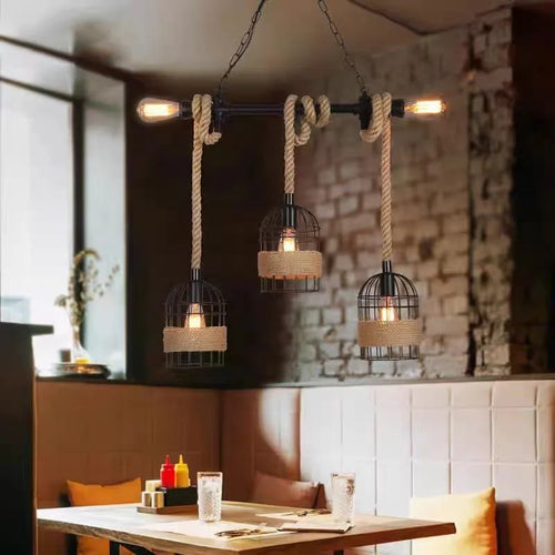 suspension industrielle en corde de chanvre pour décoration créative - vue 4 sur 10
