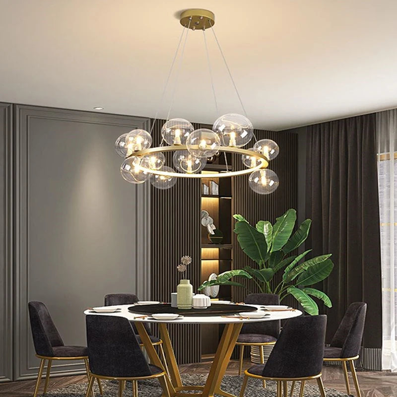 lustre en verre design moderne avec bulles pour intérieur élégant - vue 5 sur 18