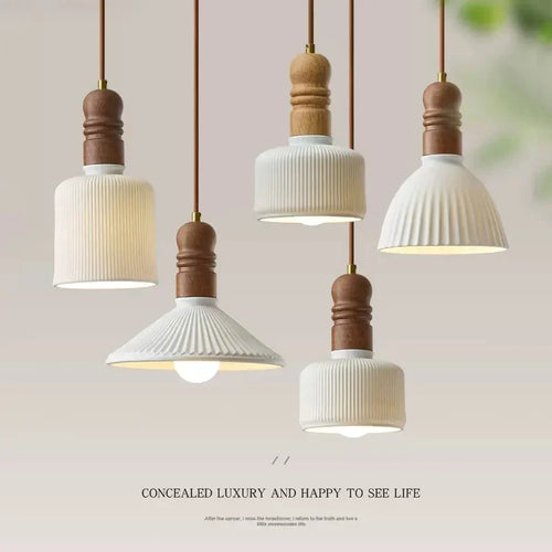 lustre nordique en bois massif pour décoration intérieure - vue 2 sur 14