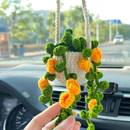 crochet suspendu créatif pour décoration de voiture plante en pot - vue 19 sur 34