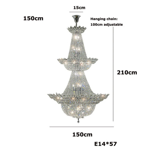 lustre led k9 cristal à intensité variable design moderne 2024 - vue 12 sur 16