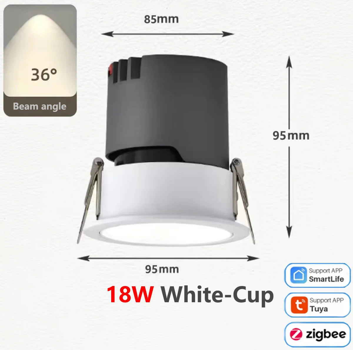 spot led cob zigbee intensité variable en aluminium - vue 14 sur 17