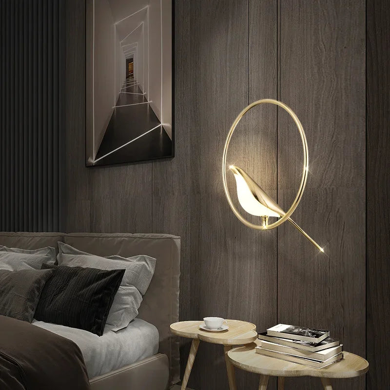 golden bird applique murale led rotative 	 suspendue - vue 3 sur 7