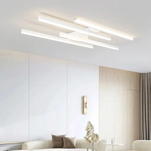 plafonnier design moderne en fer noir pour intérieur - vue 5 sur 14