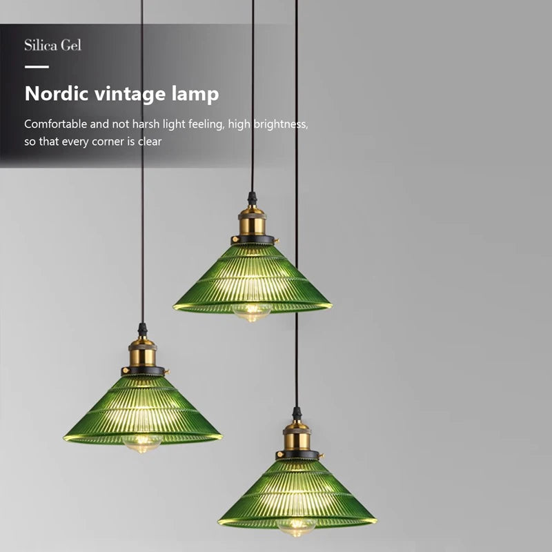 suspension en verre à rayures pour éclairage intérieur décoratif - vue 6 sur 8