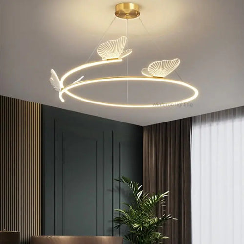 Lustre design LED rond en forme de papillon - vue 2 sur 9