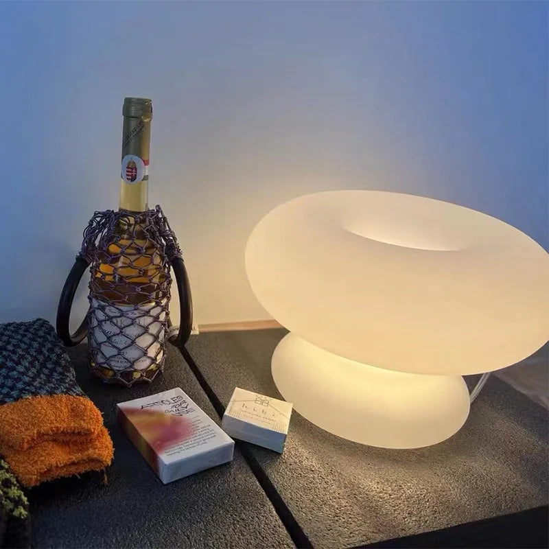 lampe de chevet circulaire design tendance en verre pour décoration - vue 3 sur 6