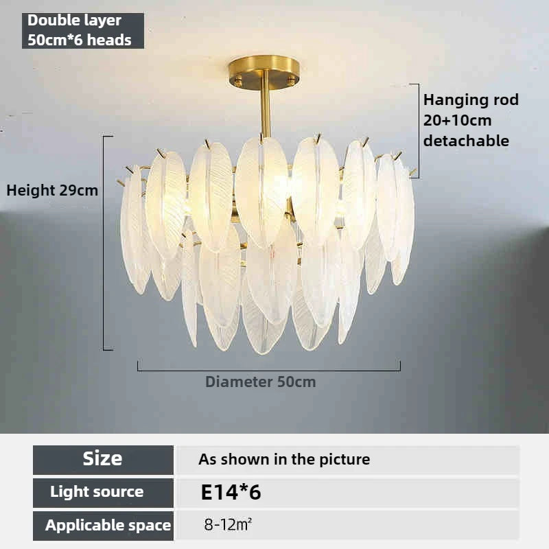 suspension romantique en verre et plumes design moderne minimaliste - vue 9 sur 9