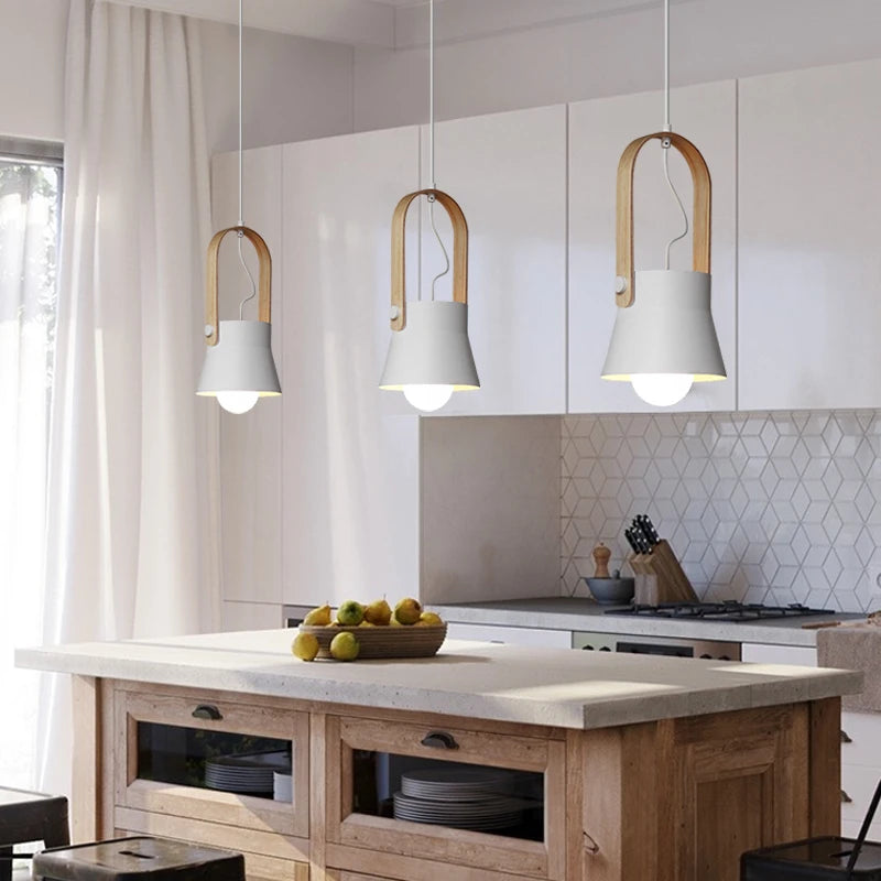 Nordique Loft LED fer suspension lumières Macaron Restaurant chambre chambre suspension lampe maison intérieur cuisine luminaires Luminaire - vue 4 sur 24