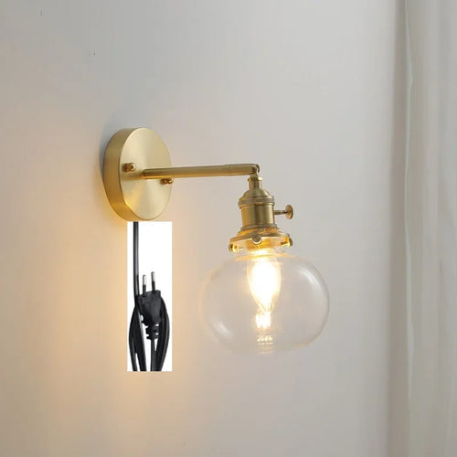 applique murale moderne avec chaîne de traction et boule de verre - vue 21 sur 22