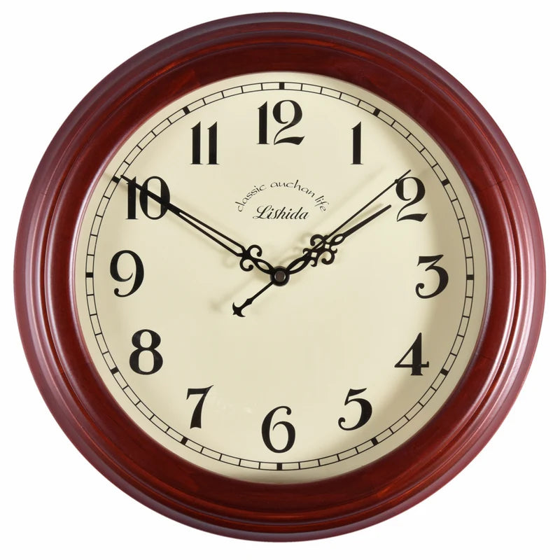 horloge murale silencieuse personnalisable en bois moderne rétro - vue 11 sur 25