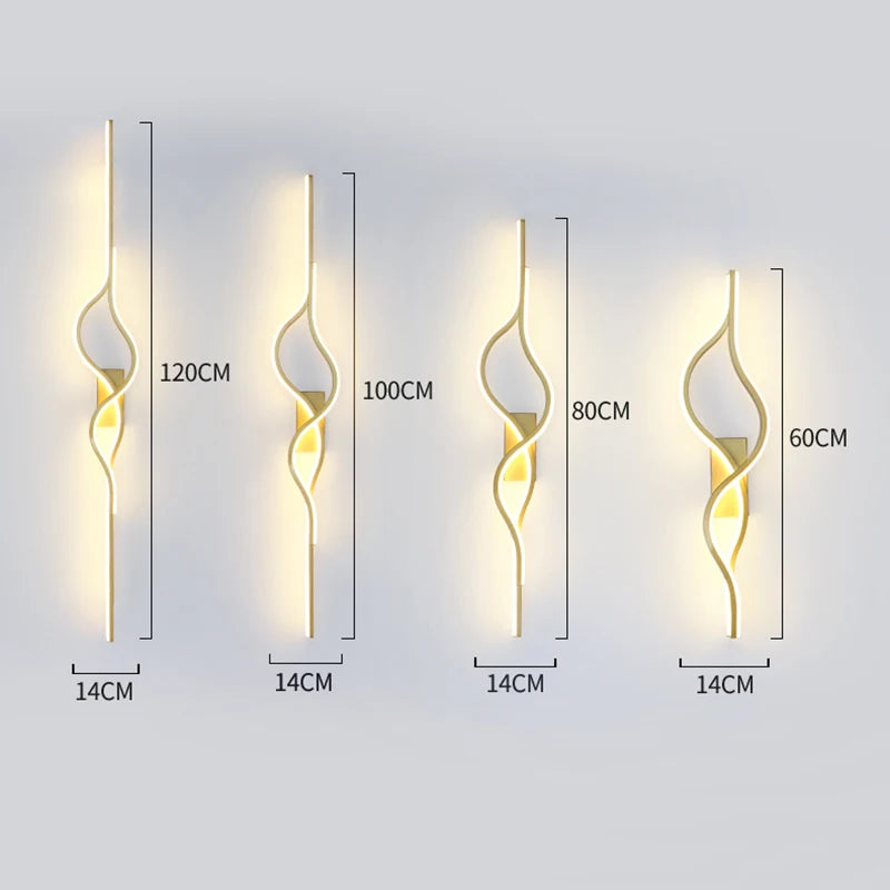 Modern Living Room Long Wall Lights with Anlter Design Gold Black TV Background Decorative Wall Lamp for Bedroom Remote Control - vue 6 sur 23