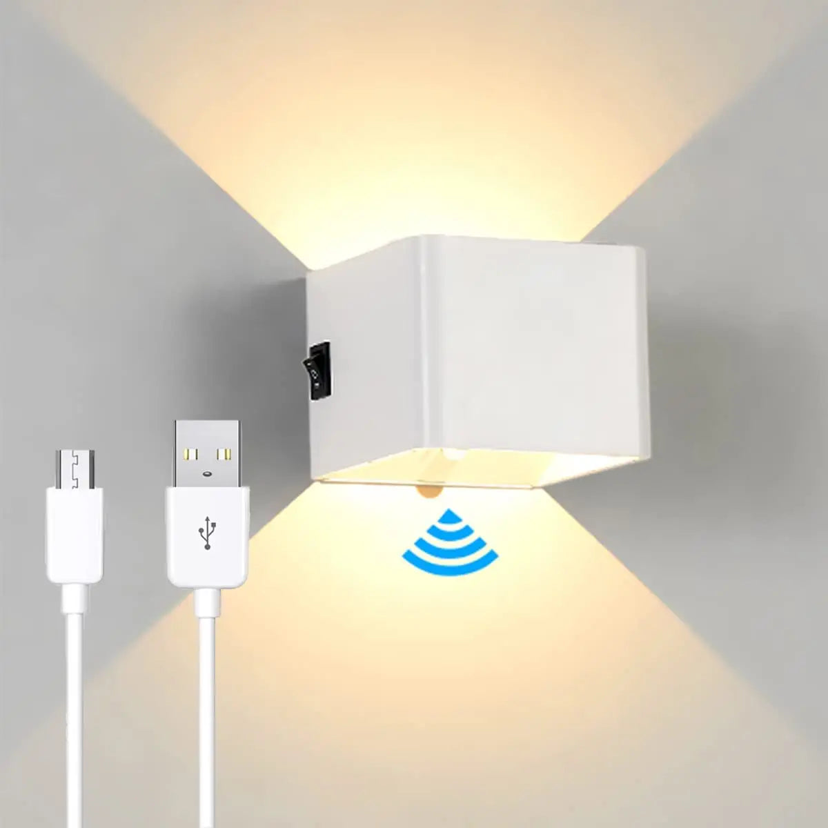 applique murale led rechargeable sans fil avec capteur humain usb - vue 8 sur 10
