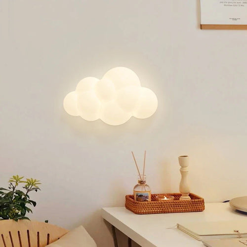 applique murale en forme de nuage pour enfants avec télécommande et gradation - vue 6 sur 8