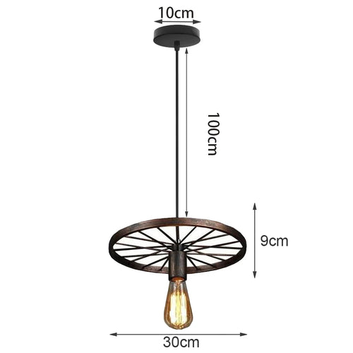 lustre rouille metal plafond maison restaur - vue 14 sur 23