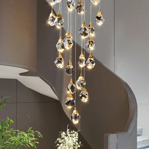 lustre en cristal moderne winfordo pour hall d'exposition - vue 4 sur 13