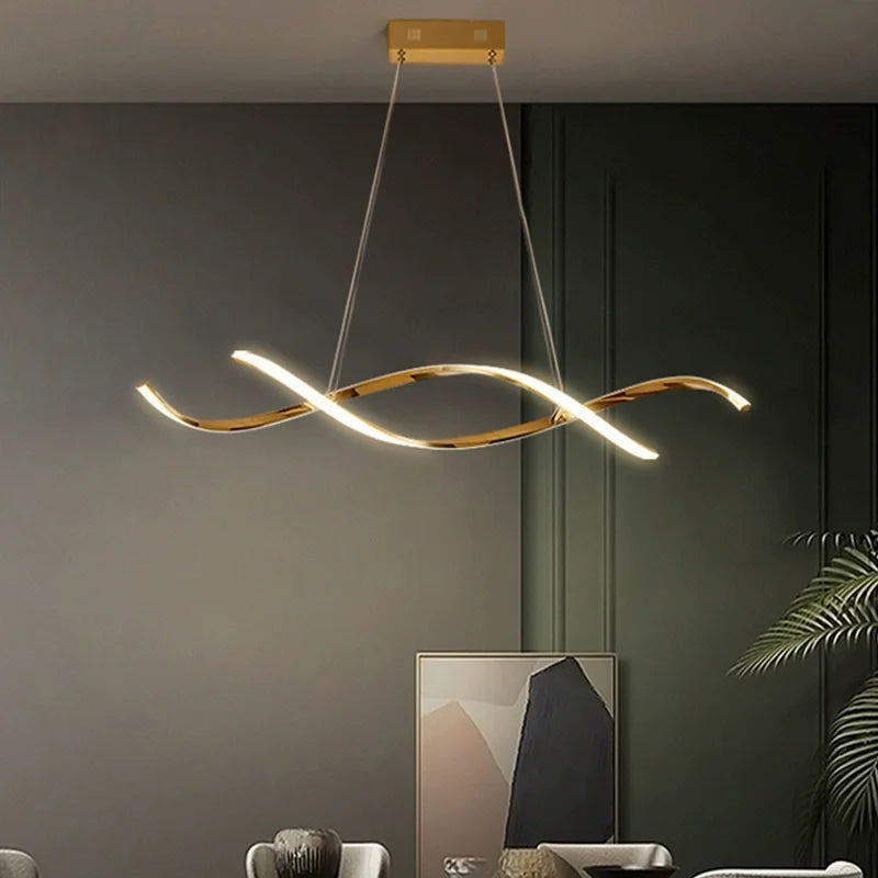 lustre moderne minimaliste en acier inoxydable pour restaurant et bar - vue 3 sur 10