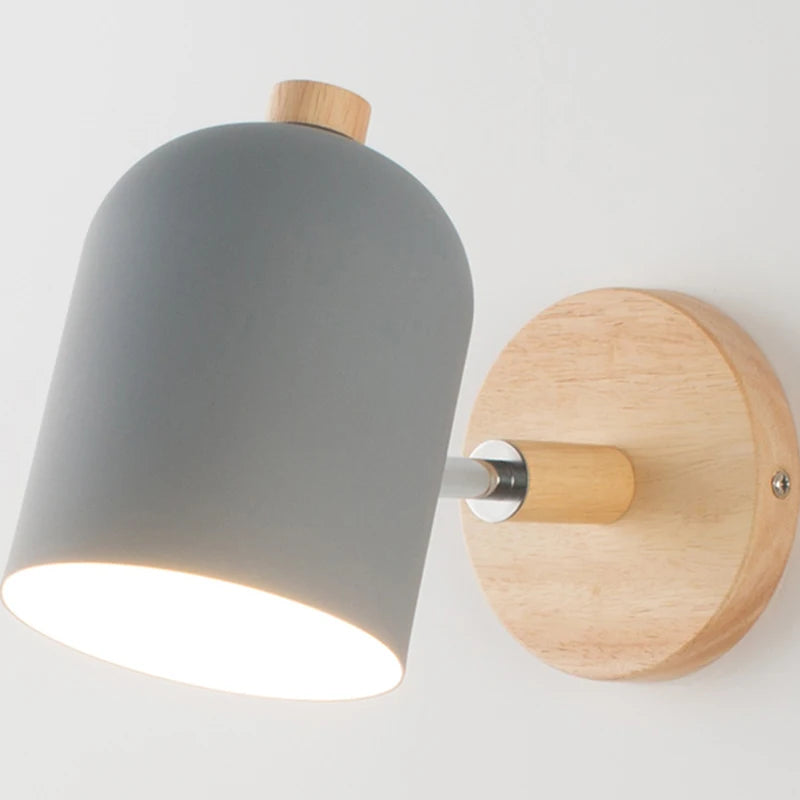 applique murale nordique en fer et bois design moderne - vue 8 sur 19