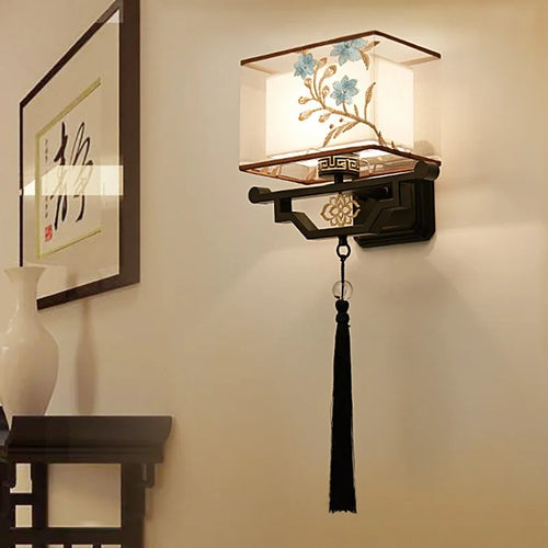 applique murale chinoise rétro en fer brodée simple - vue 5 sur 9