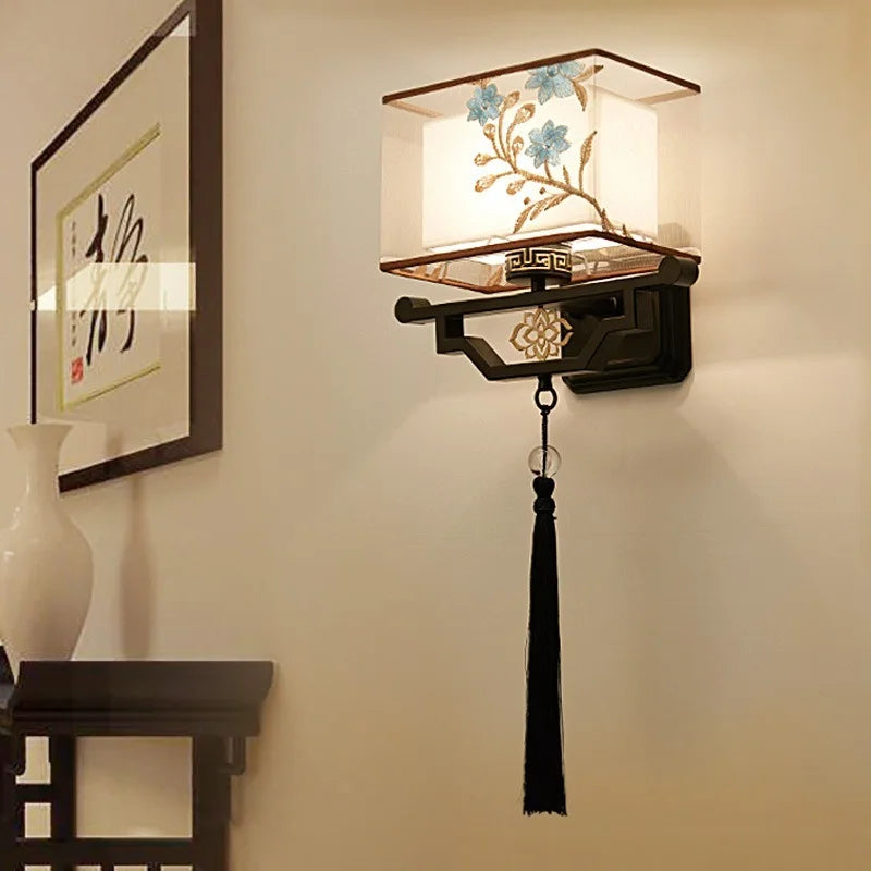 applique murale chinoise rétro en fer brodée simple - vue 4 sur 9