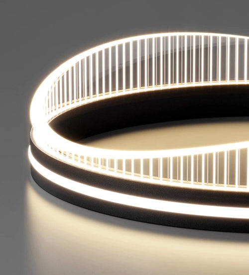 lustre led moderne rond noir intérieur pour éclairage salon - vue 7 sur 7