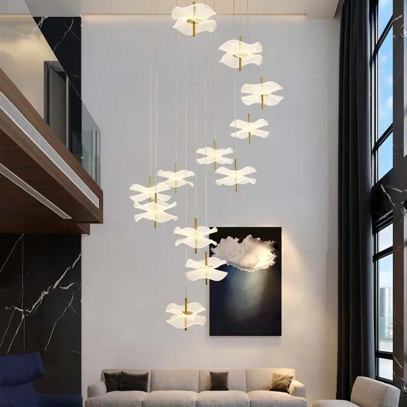 lustre en cristal led de luxe pour éclairage moderne créatif floral - vue 4 sur 10