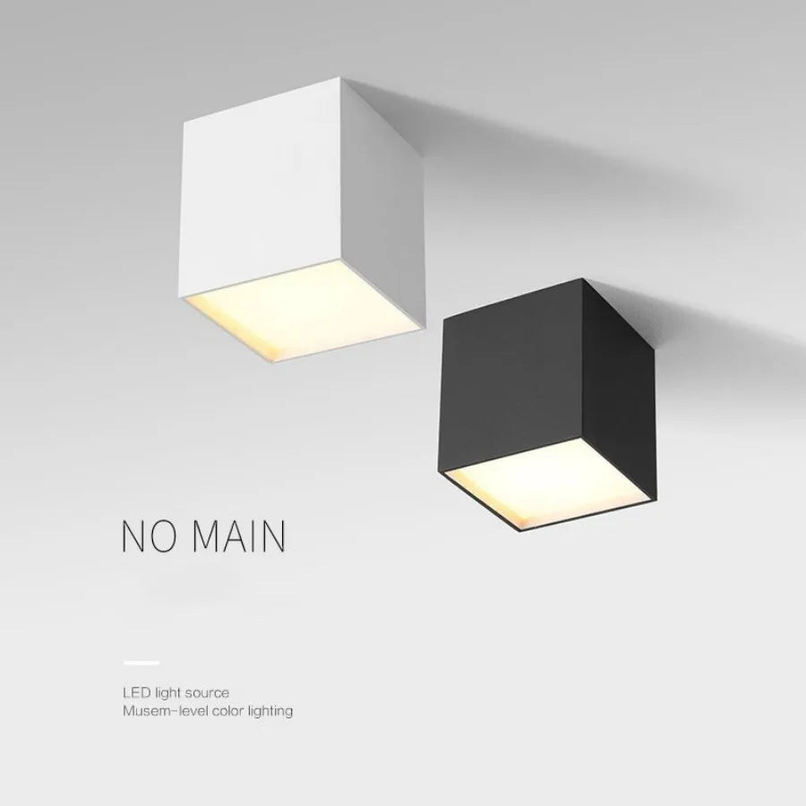 plafonnier dimmable antibuée cube led design moderne - vue 3 sur 6