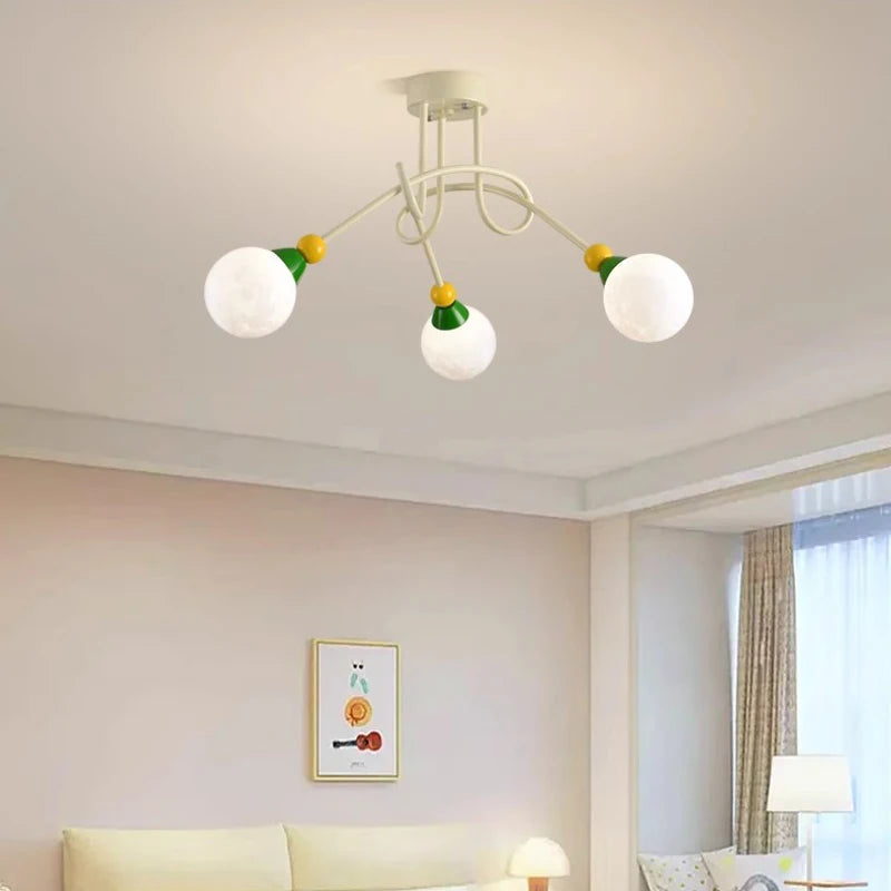lustre nordique coloré pour chambre d'enfant moderne et simple - vue 4 sur 10