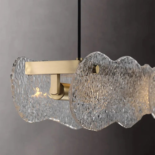 suspension moderne en cuivre et verre pour restaurant - vue 5 sur 12