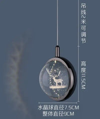 suspension boule de cristal led design moderne pour intérieur