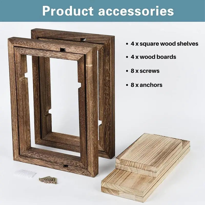 étagère murale flottante en bois design géométrique pour rangement intérieur - vue 6 sur 6