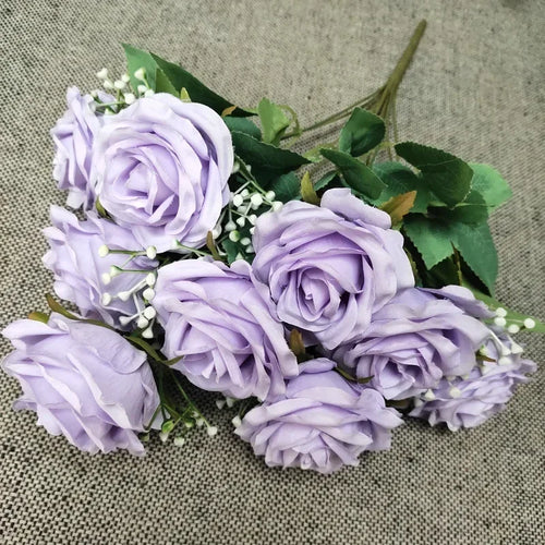 bouquet de roses en soie pour décoration de mariage et fêtes - vue 12 sur 13