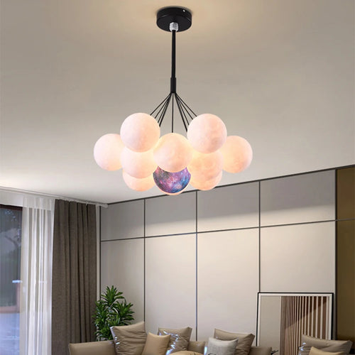 lustre moderne pour enfants avec suspension à bulles et télécommande - vue 4 sur 18