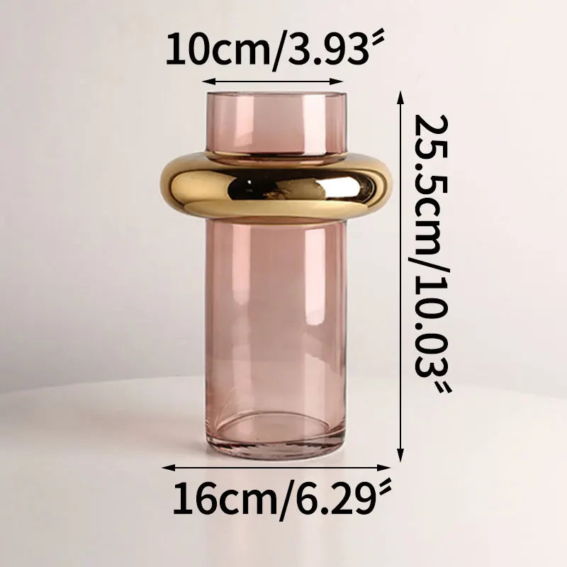 vase en verre doré nordique pour fleurs hydroponiques décoration intérieure - vue 7 sur 10