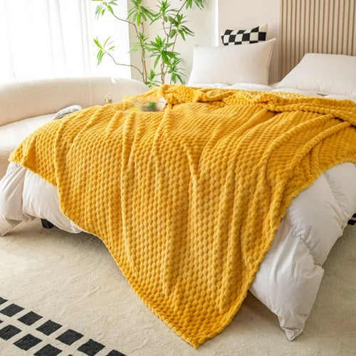 Plaid doux moelleux style carreaux pour canapé maison - vue 3 sur 6