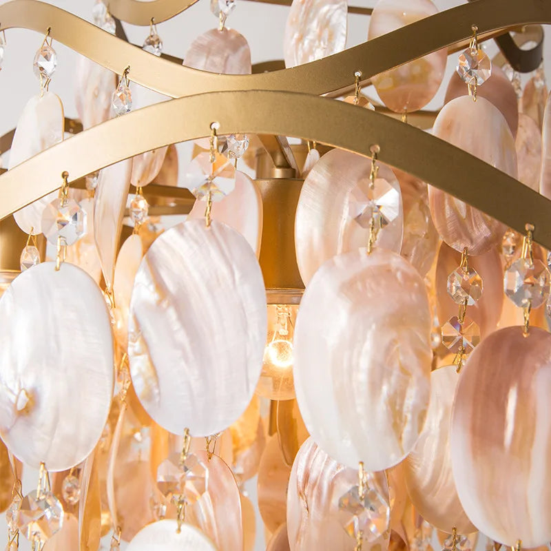 lustre led en coquille conque style américain - vue 6 sur 9