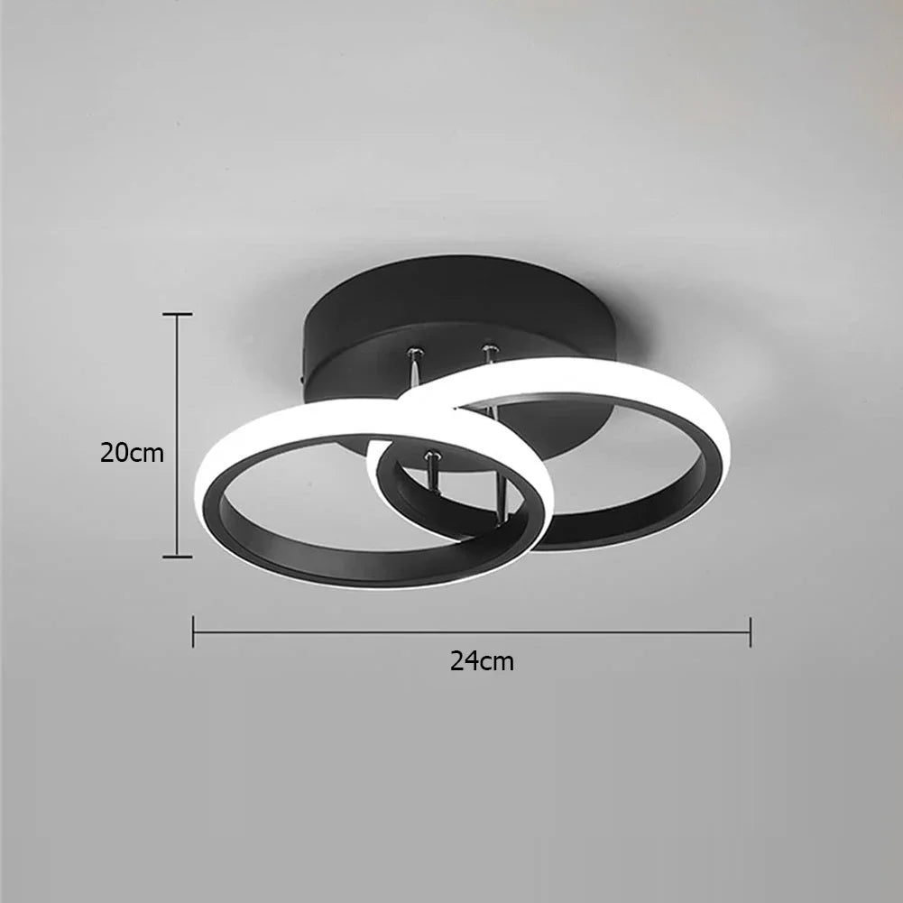 Plafonnier en métal lustre moderne haute luminosité porche lampe d'entrée lampe de plafond à économie d'énergie pour salon chambre - vue 19 sur 24