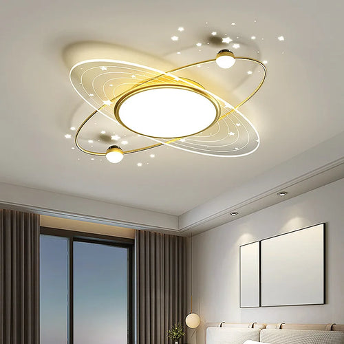 lustre moderne en fer avec éclairage led design étoile - vue 2 sur 15