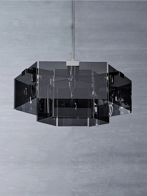 Nordic Minimalist Glass Chandelier with Black Creative Living Room  Bedroom, Dining Room, Italian Lighting Fixtures - vue 3 sur 6