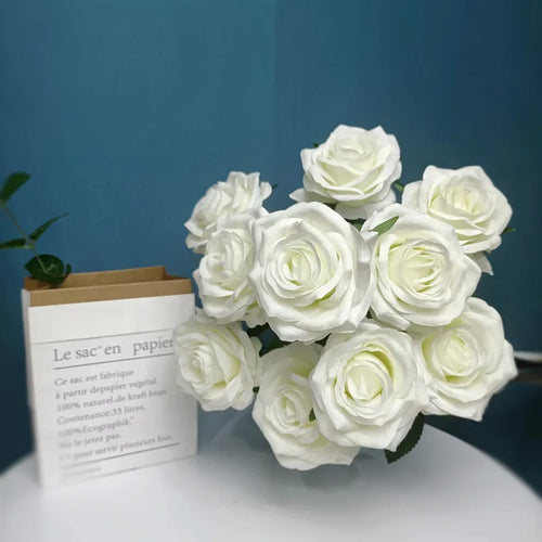 bouquet de roses artificielles pour mariage et décoration intérieure - vue 21 sur 30