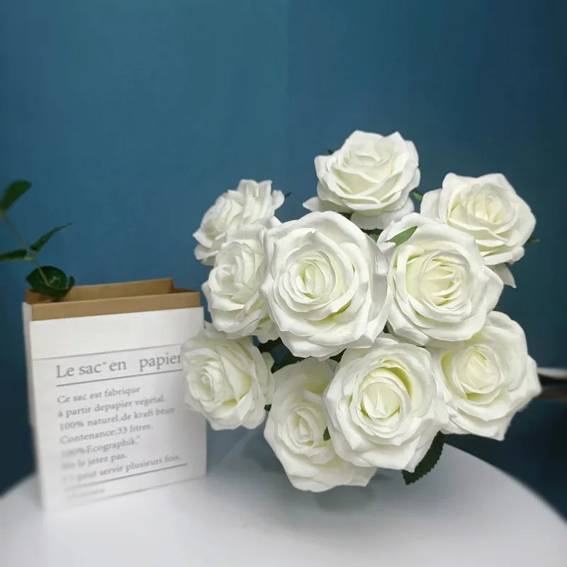 bouquet de roses artificielles pour mariage et décoration intérieure - vue 20 sur 30