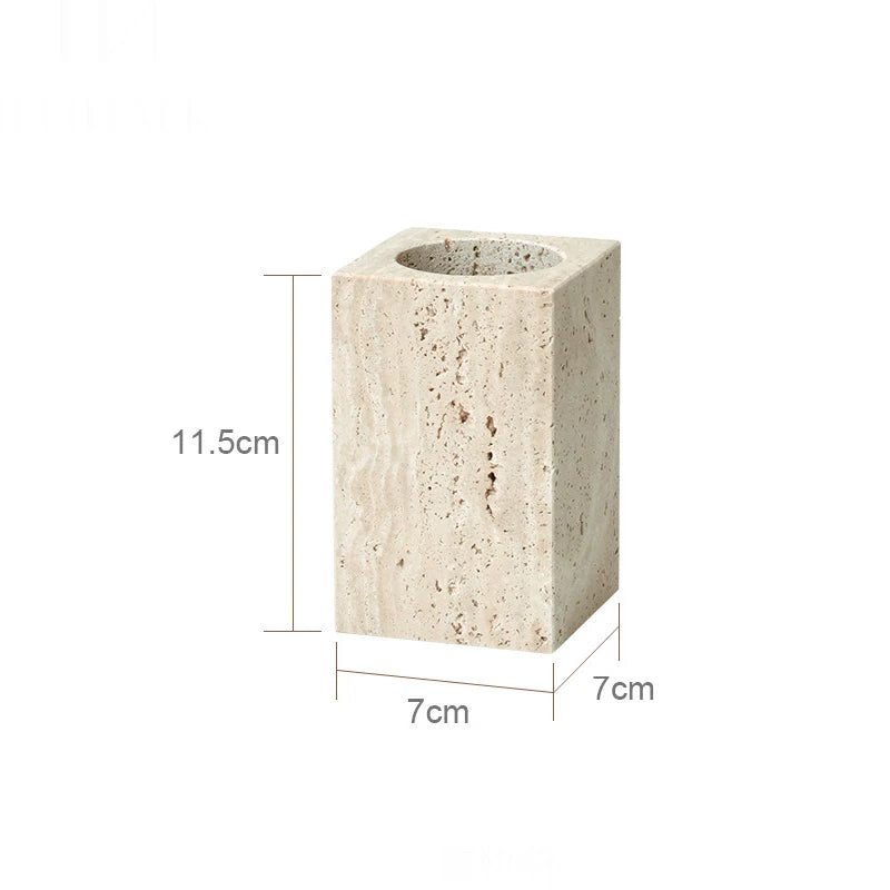 ensemble d'accessoires en marbre naturel pour salle de bain - vue 18 sur 30